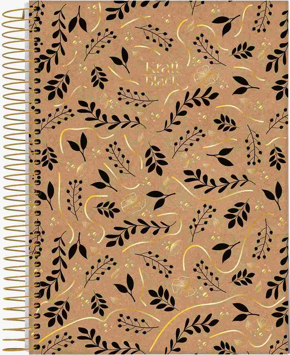 CADERNO 10X1 KRAFT BLACK